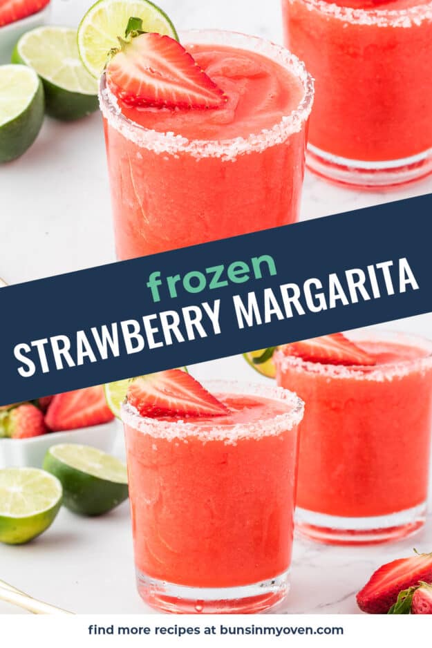 Collage of frozen margarita images.