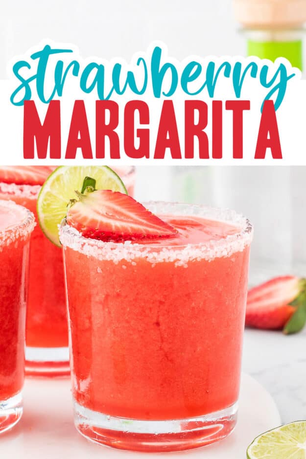 Strawberry margarita in glass.