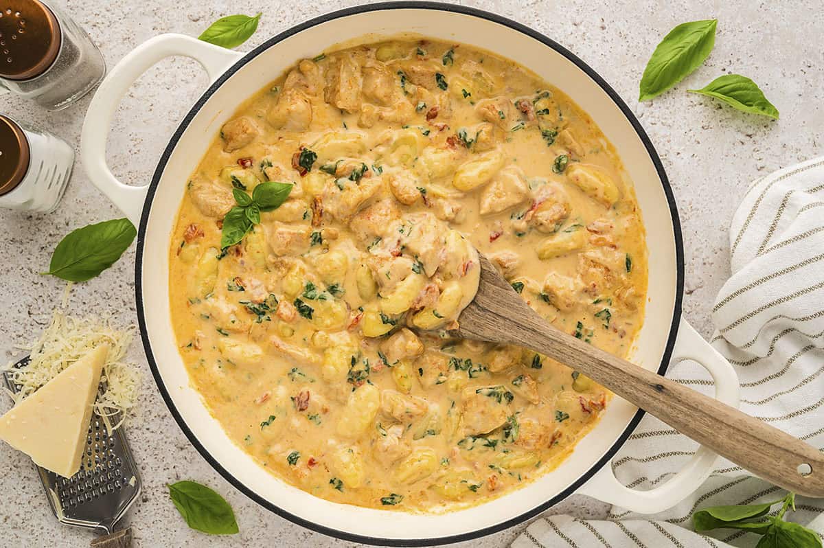Creamy Tuscan Chicken and Gnocchi | Buns In My Oven