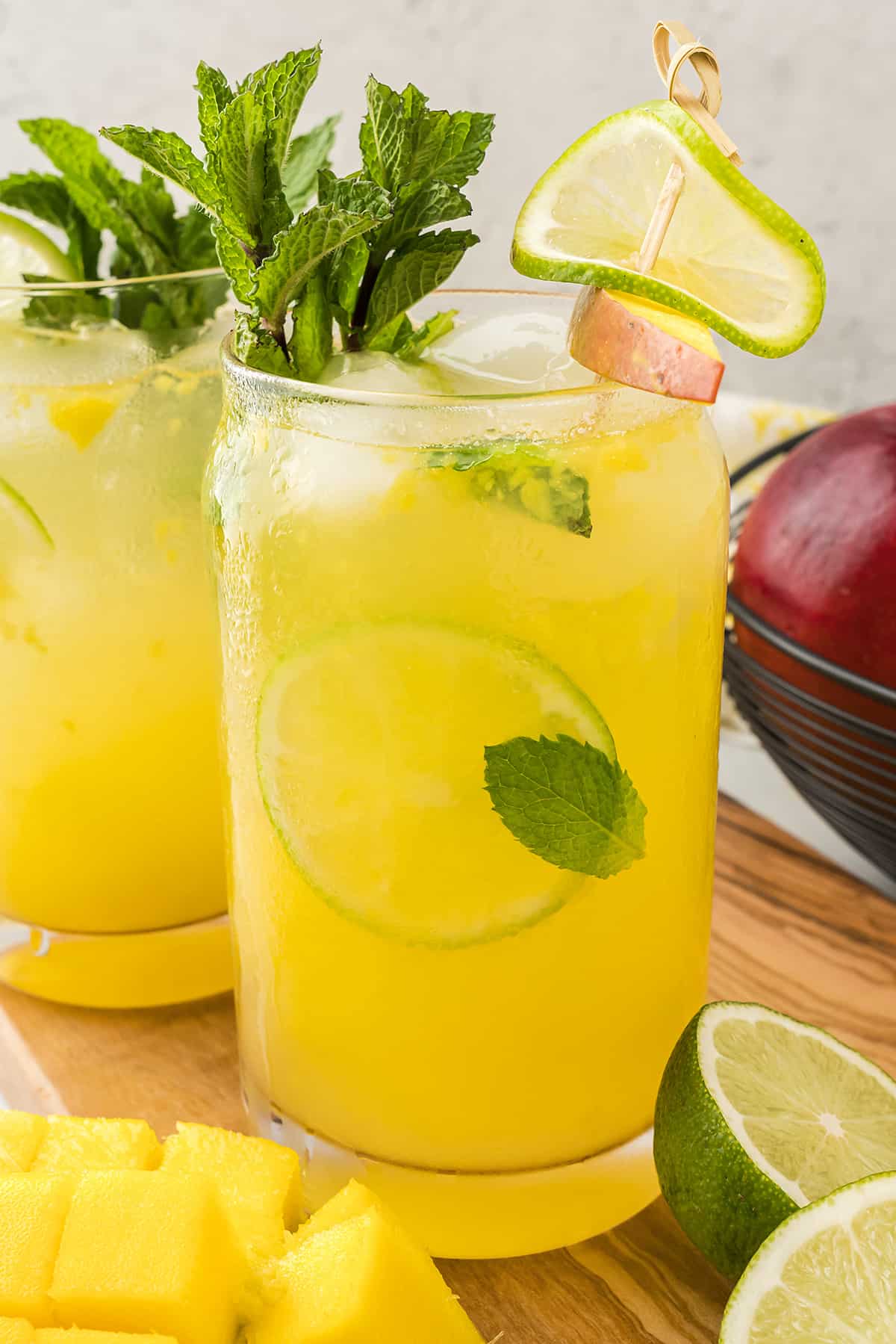 Mango mojito in glass.