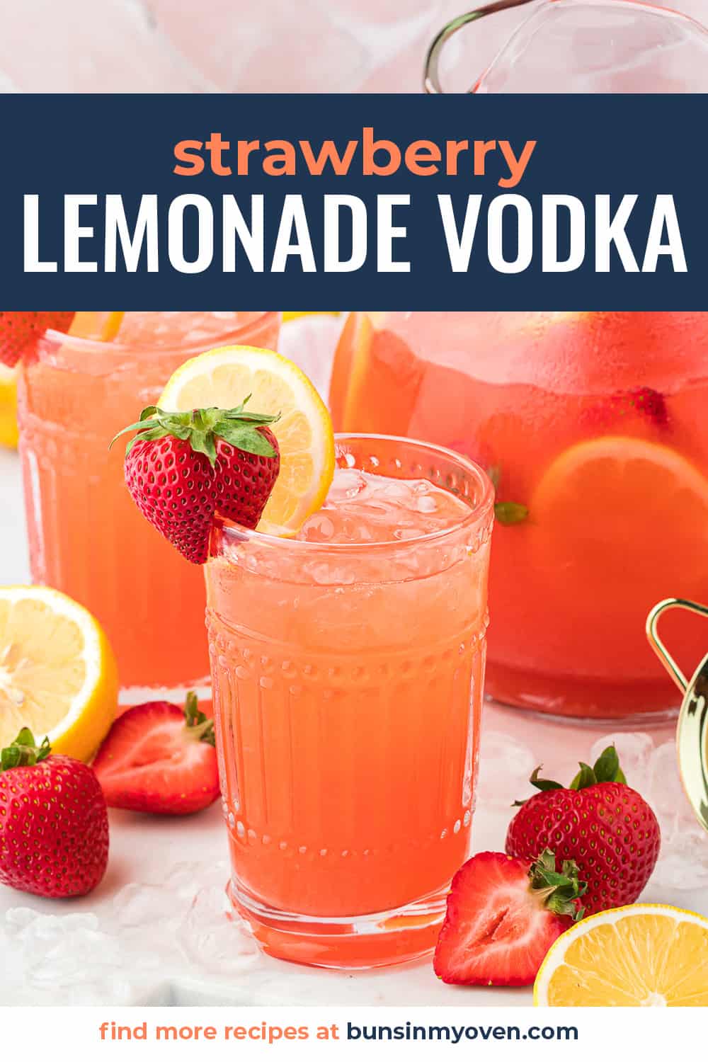 Strawberry lemonade vodka in glasses.