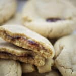 Peanut butter and jelly stuffed cookie.
