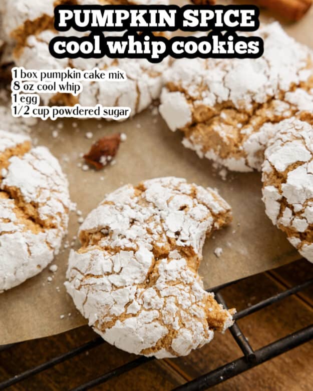 Image of cookie with ingredients list.