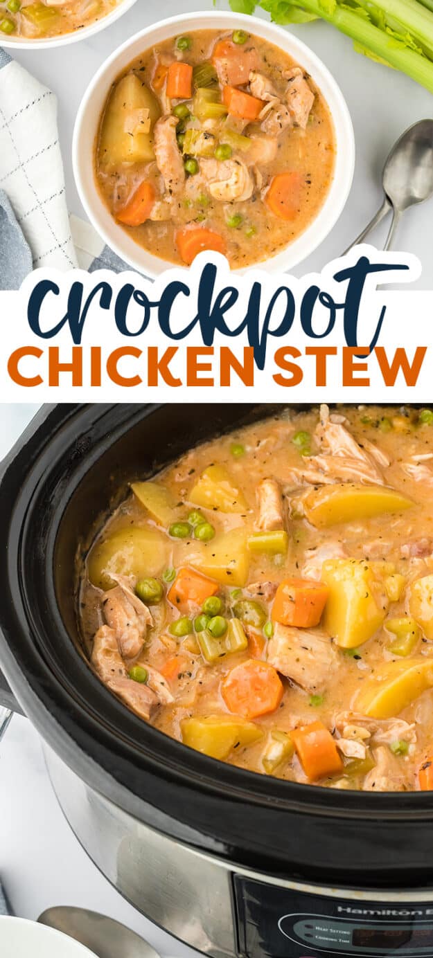 Collage of chicken stew images.