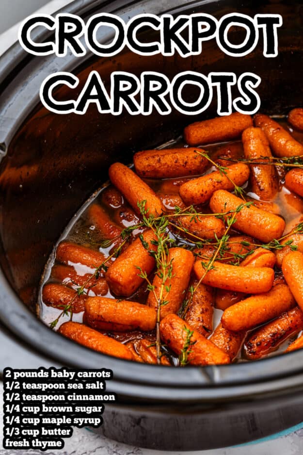 Cooked carrots in crockpot.