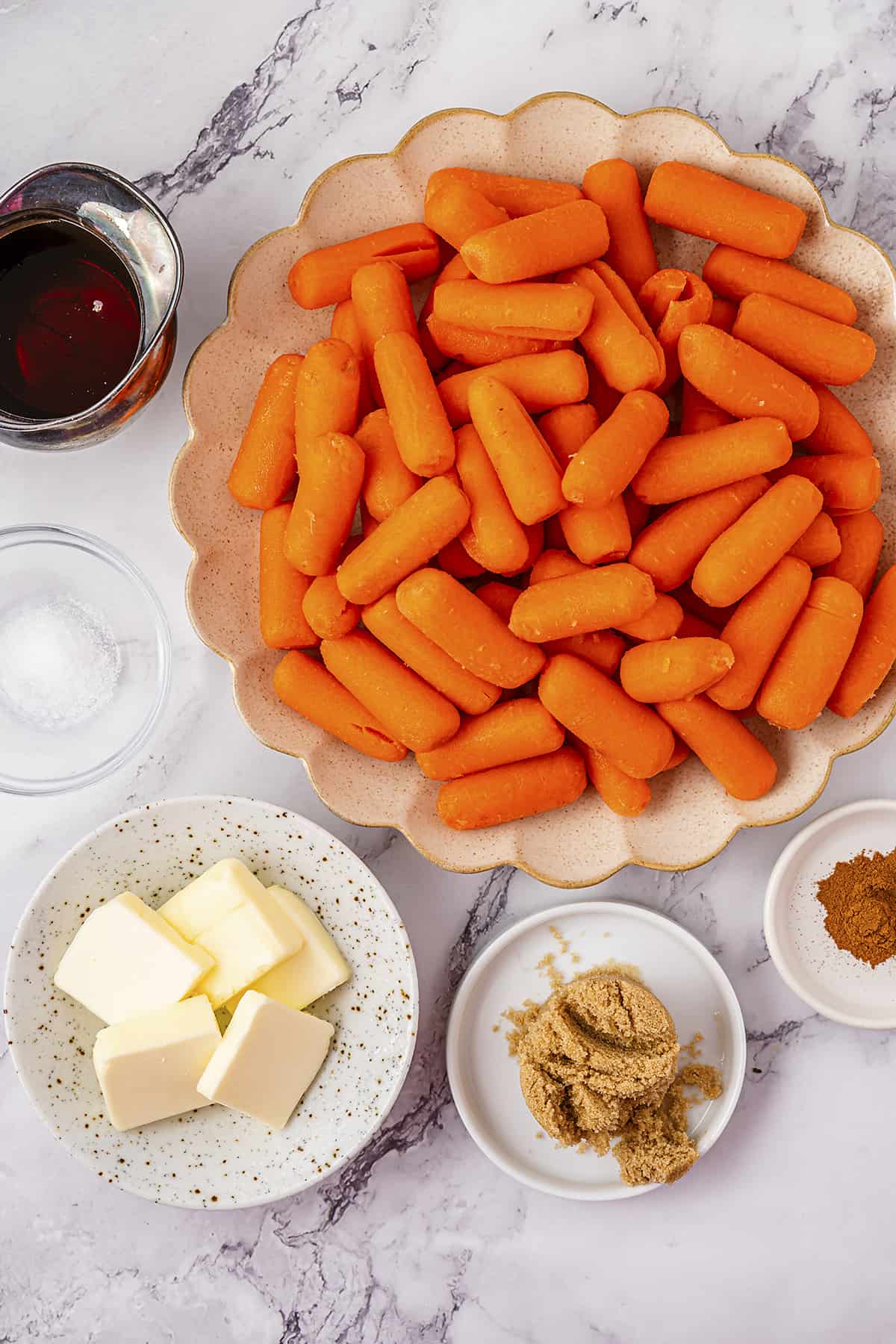 Ingredients for crockpot carrots.