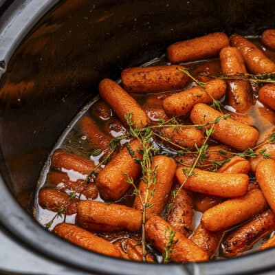 Glazed carrots in crockpot.