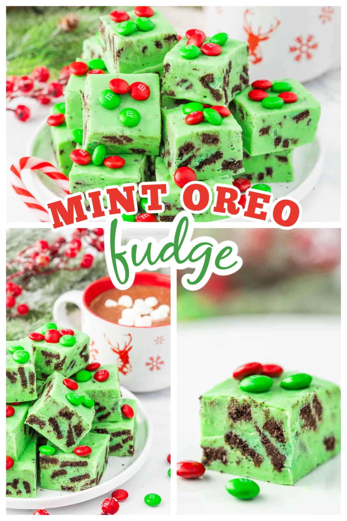 Collage of fudge images.