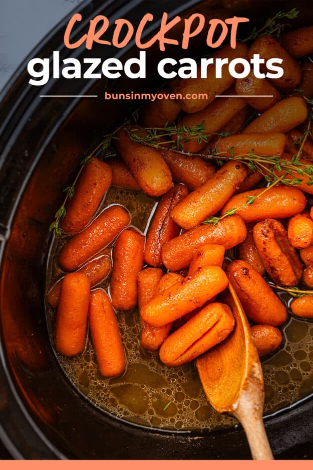 Slow cooker carrots with glaze.