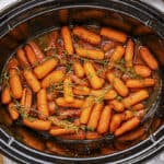 Glazed carrots in crockpot.