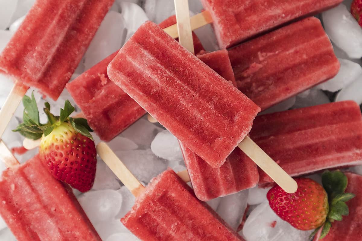 Homemade Strawberry Popsicles