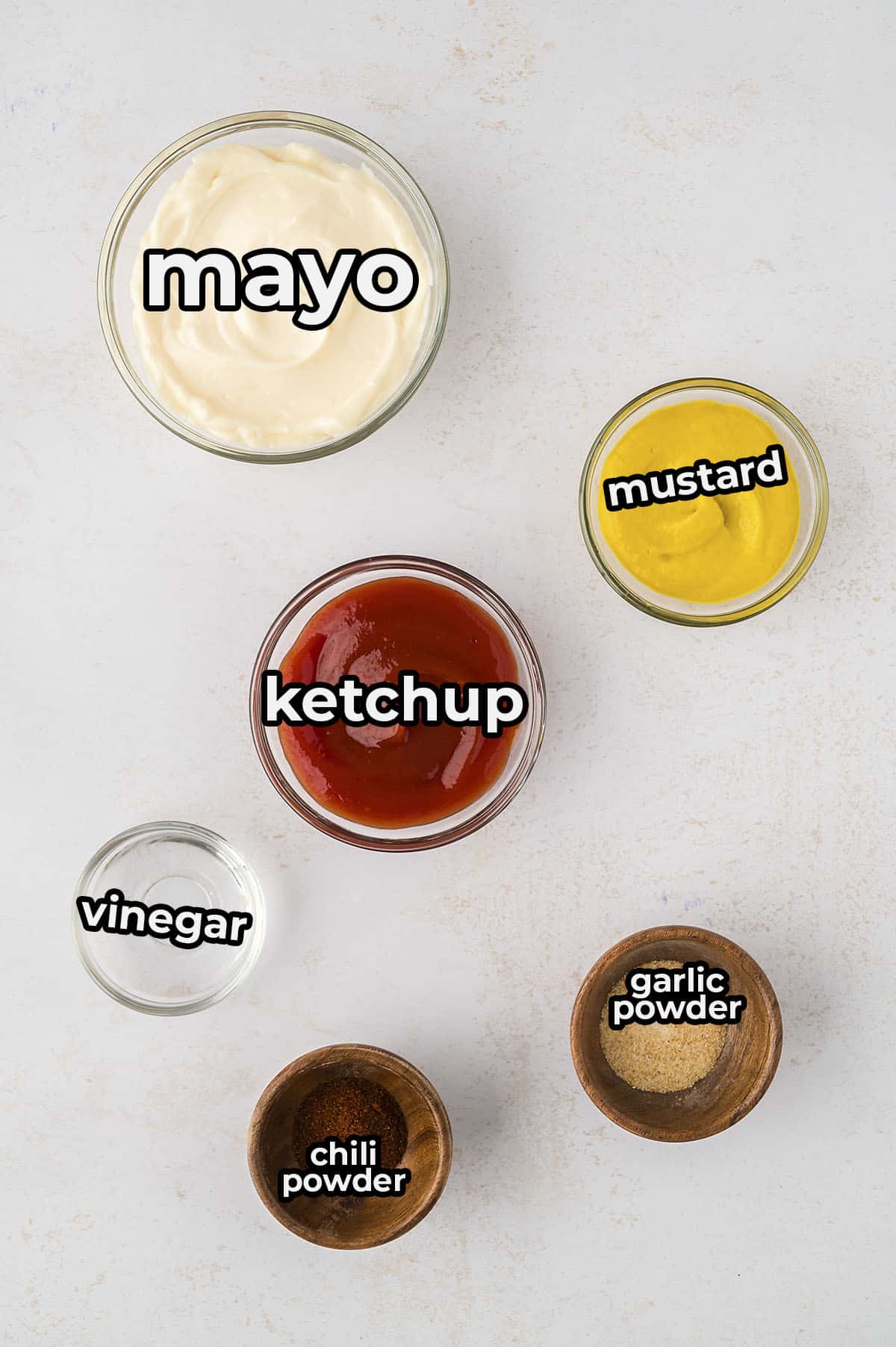 Ingredients for the best smashburger sauce.