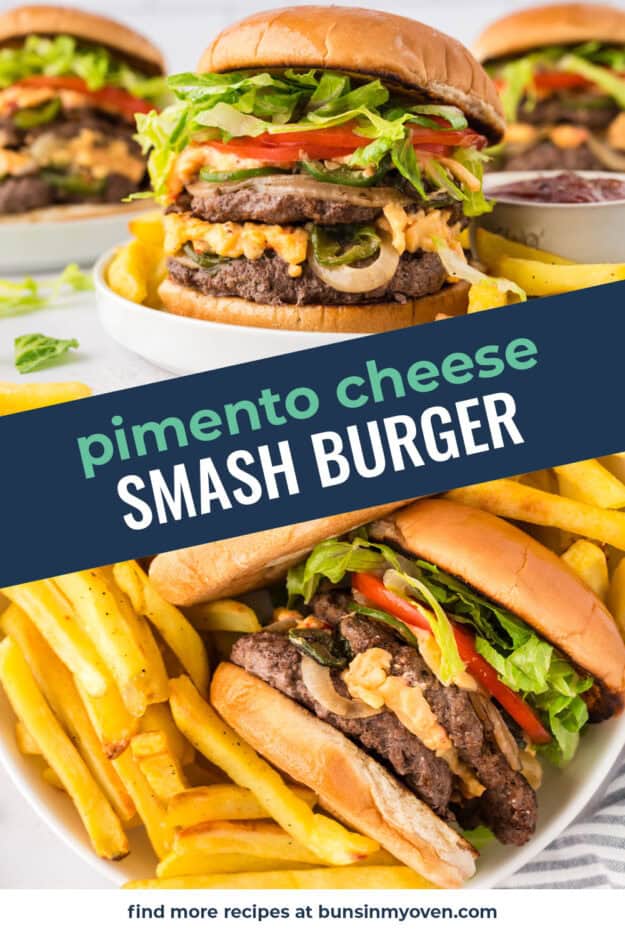 Collage of cheeseburger images.