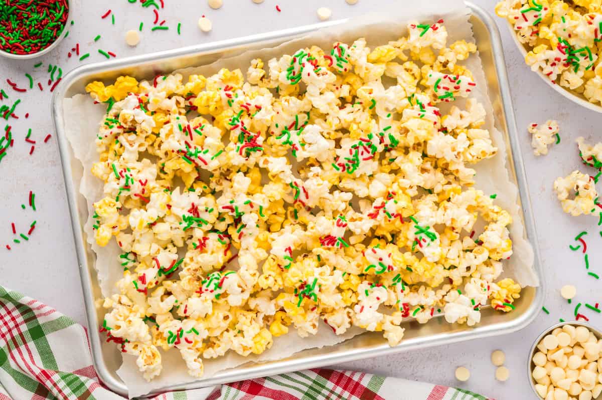 White Chocolate Christmas Popcorn
