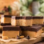 Buckeye fudge in a stack.