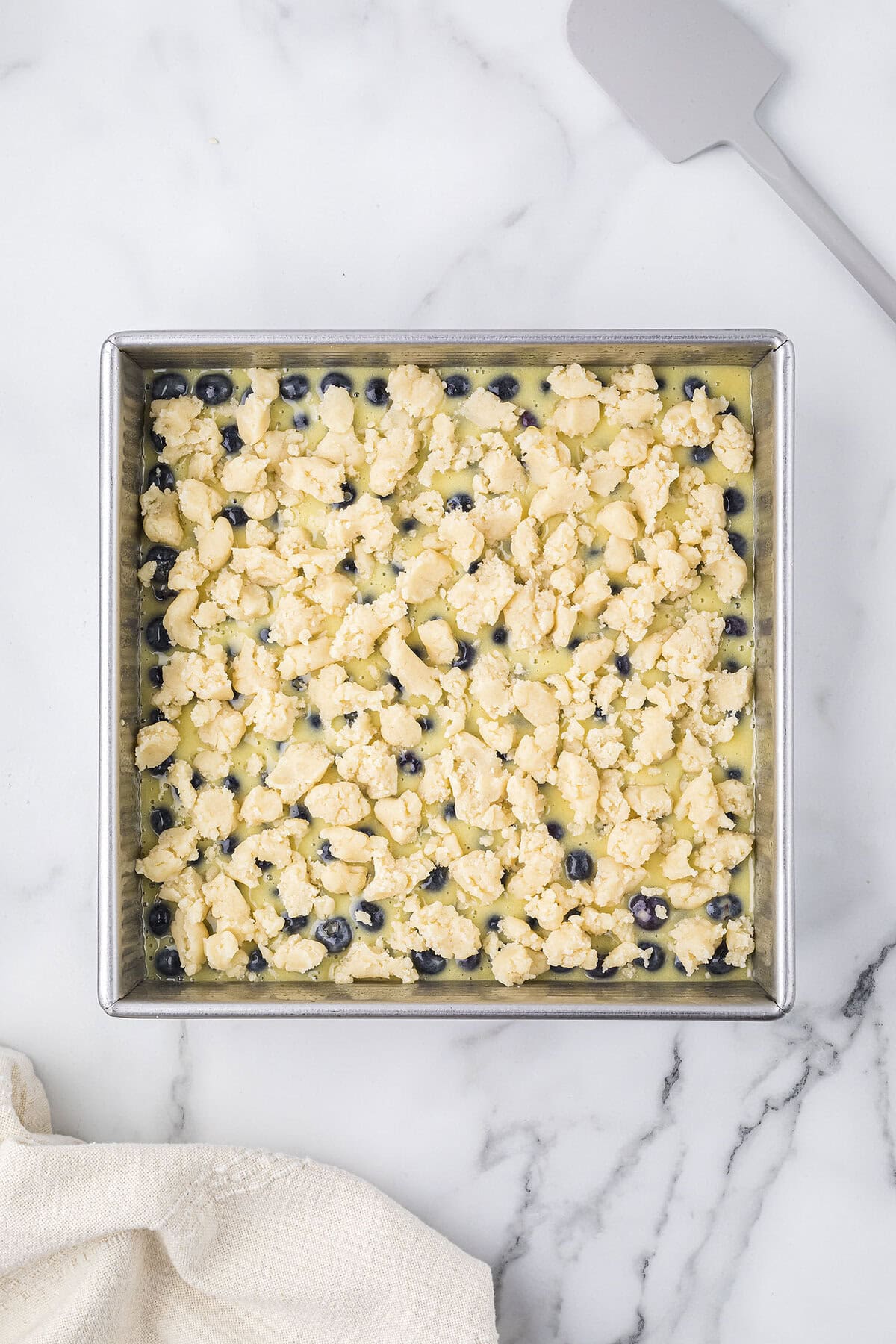 Topping on pie bars.