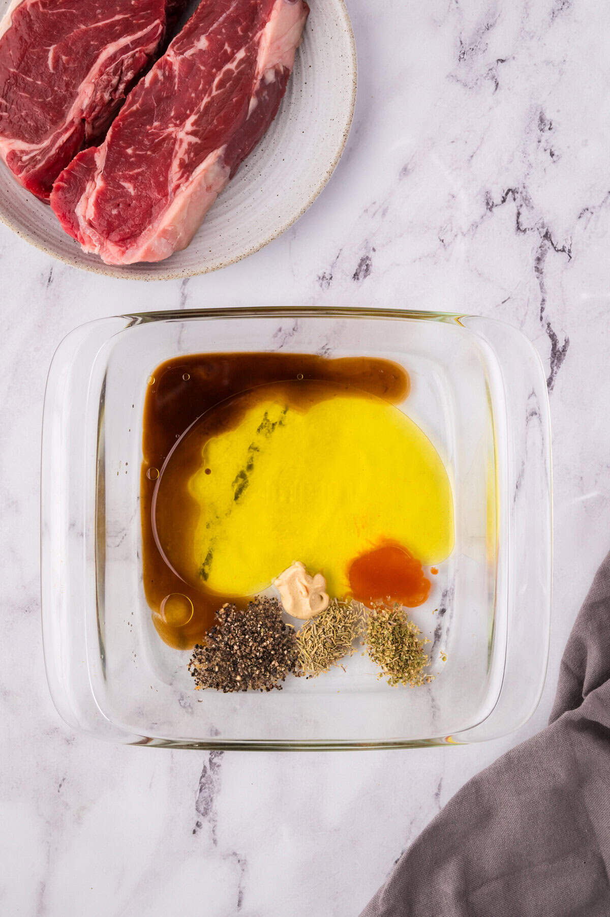 Remaining ingredients in dish.