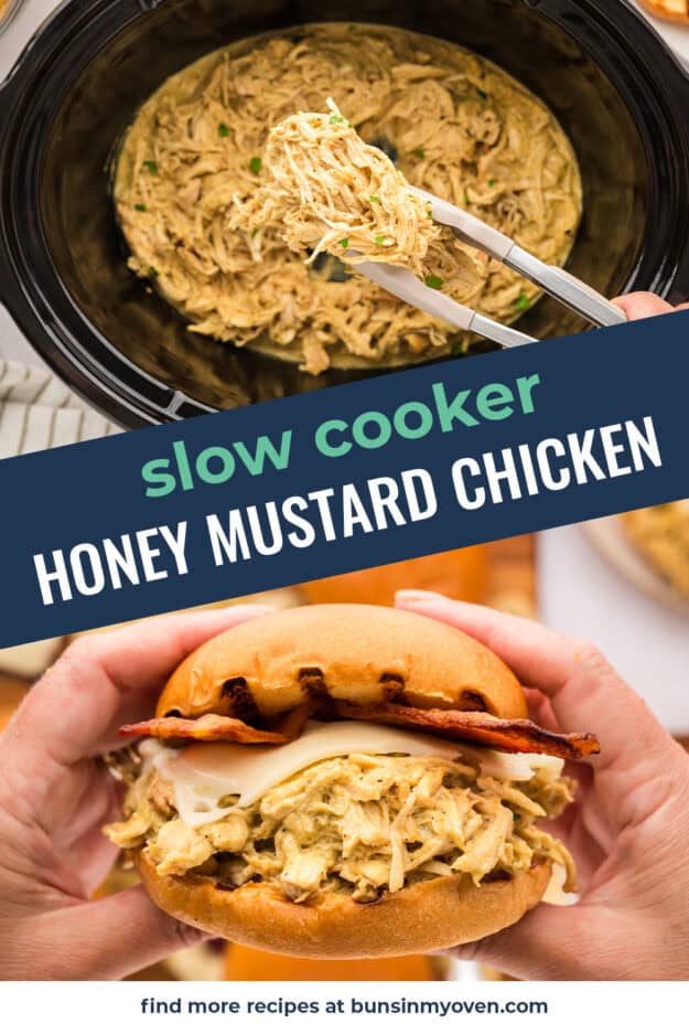 Collage of honey mustard chicken images.