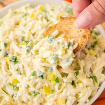 Cheese slaw on a cracker.
