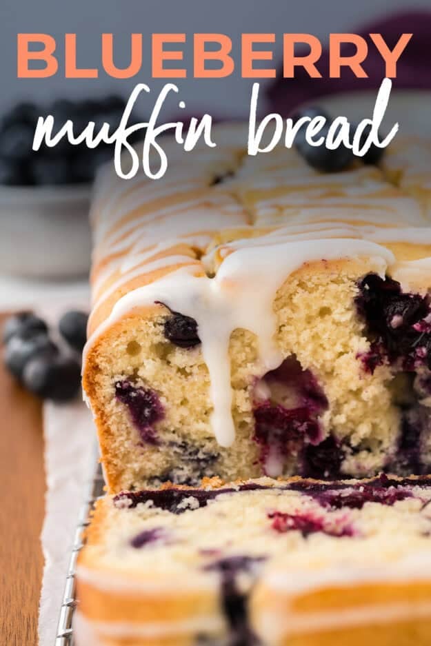 Sliced muffin bread with blueberries.