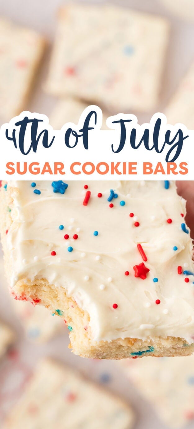 Hand holding a sugar cookie bar.
