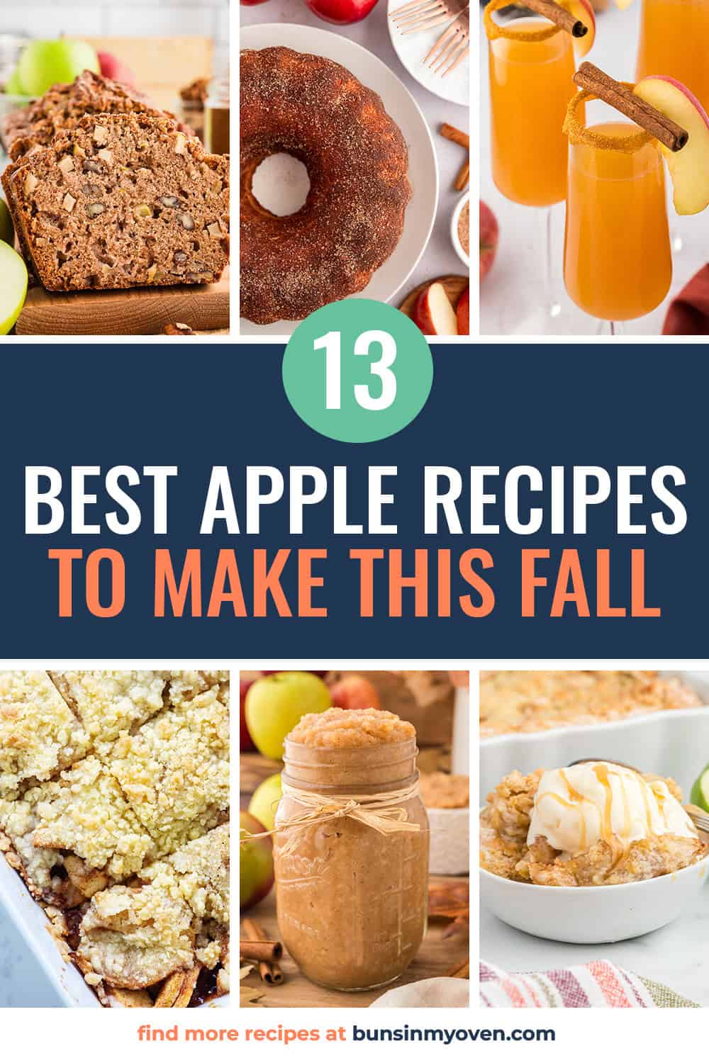 Collage of apple recipes images.