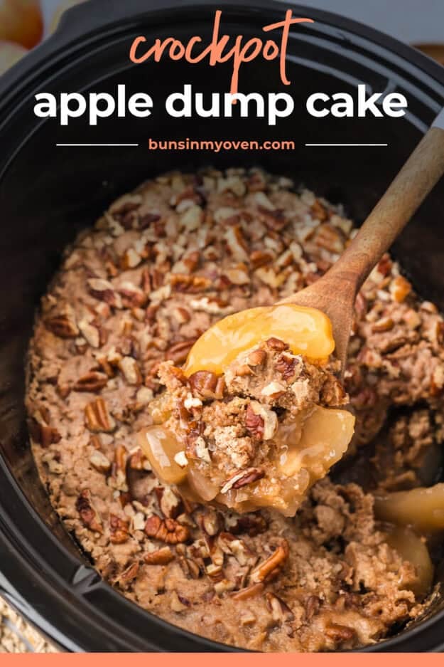 Crockpot full of apple dump cake.