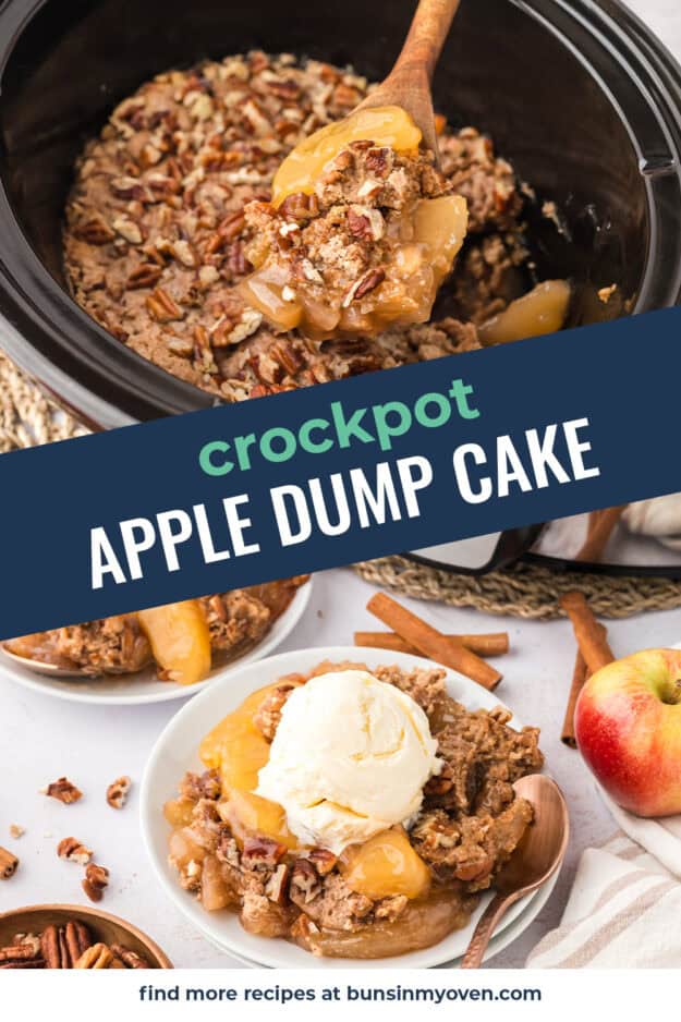 Collage of apple cake images.