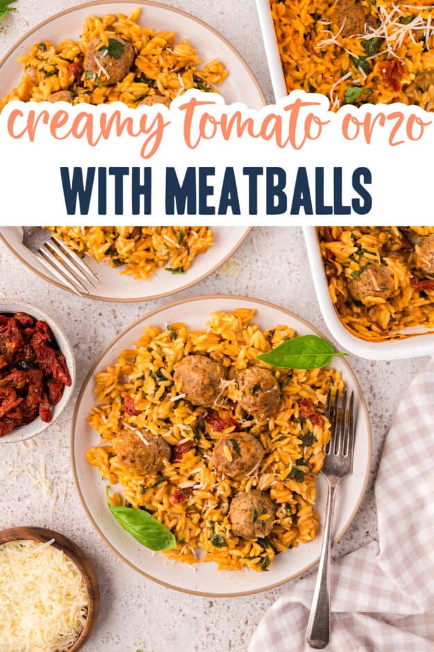 Baked orzo on plates.