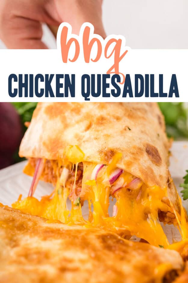 Cheesy BBQ chicken quesadilla.