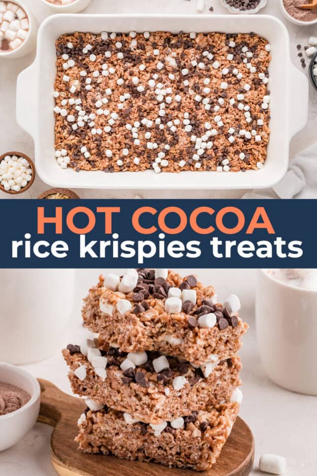 Collage of rice krispies treat images.