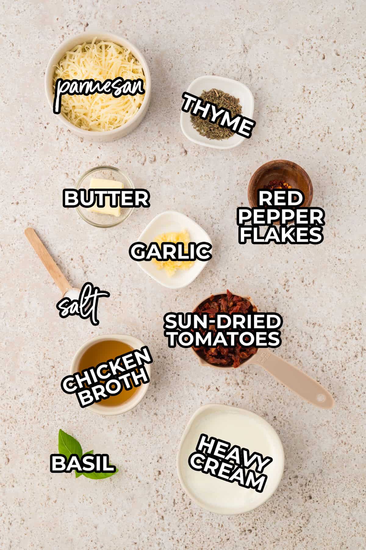 Ingredients for marry me chicken meatballs.