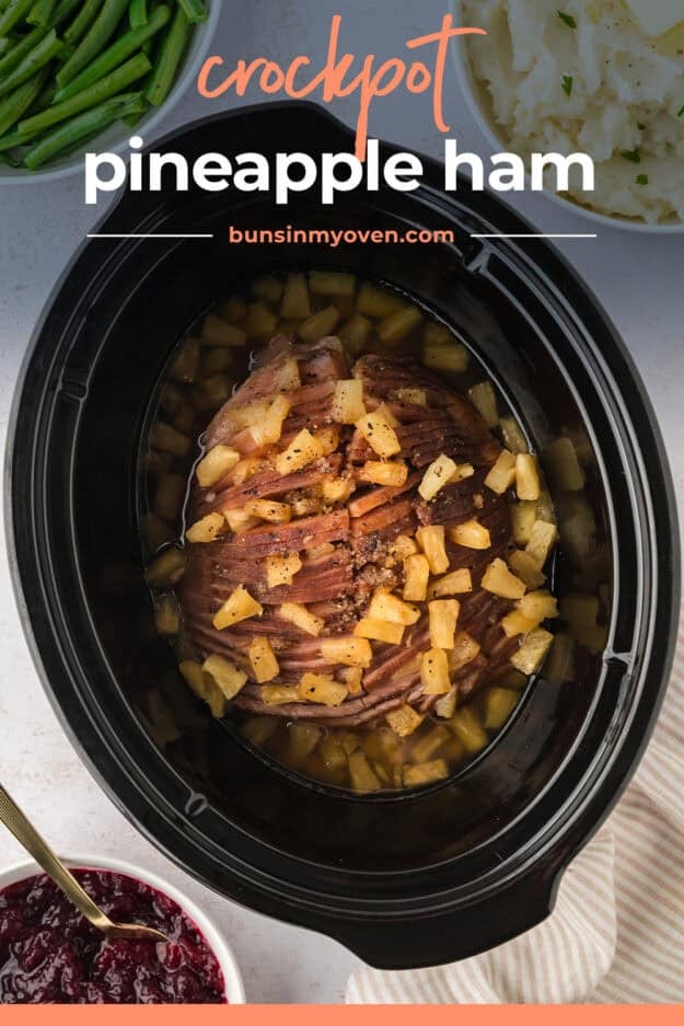 Pineapple ham in slow cooker.