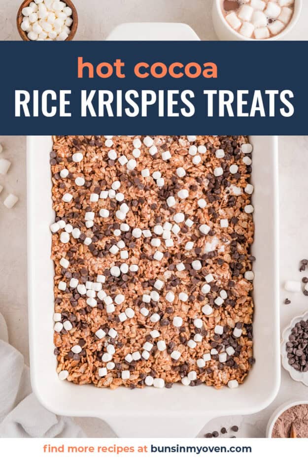 Pan full of hot chocolate rice krispies treats.