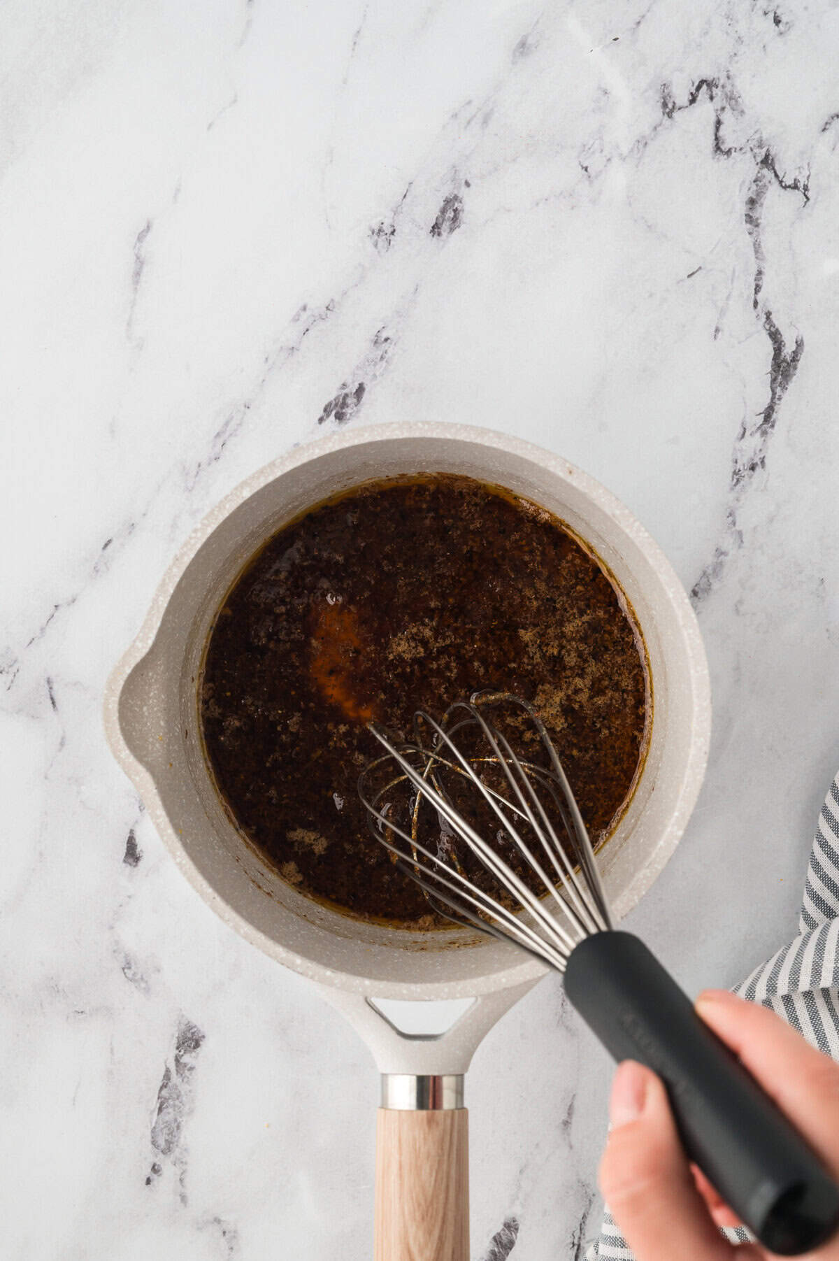 Nashville hot sauce in pot.