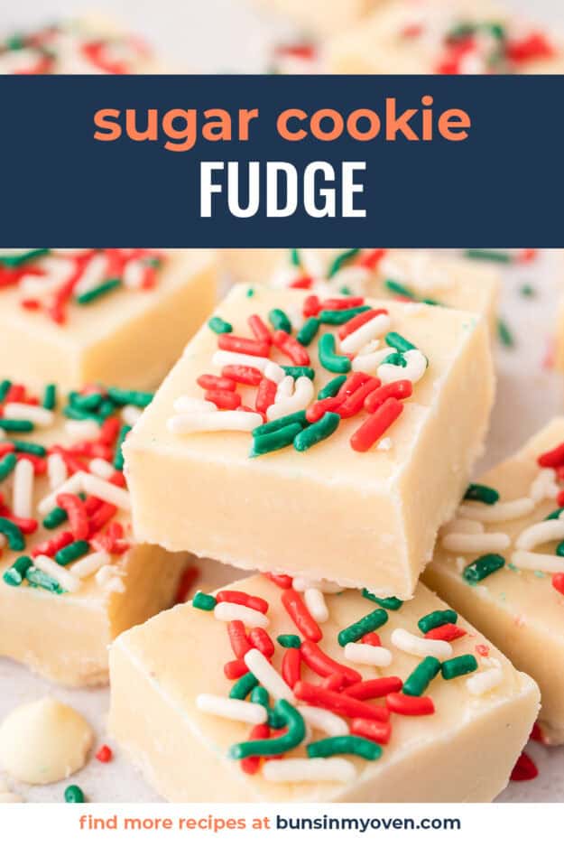 Sugar cookie fudge with sprinkles.
