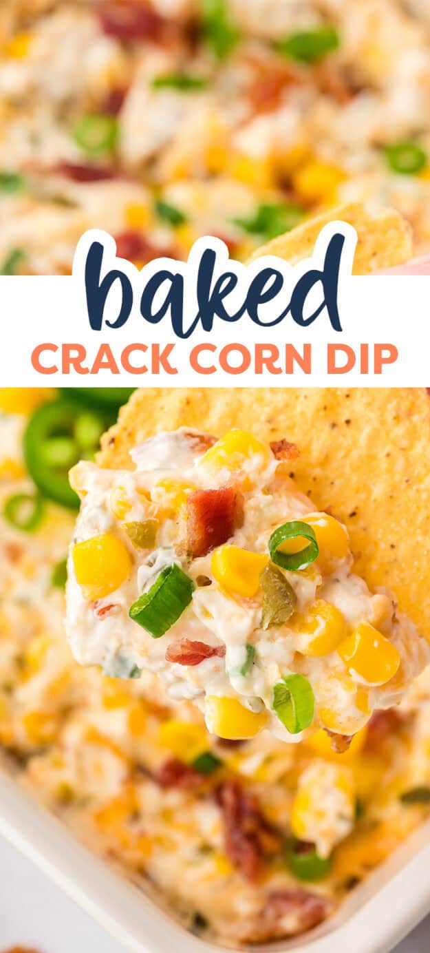 Baked corn dip recipe in dish.