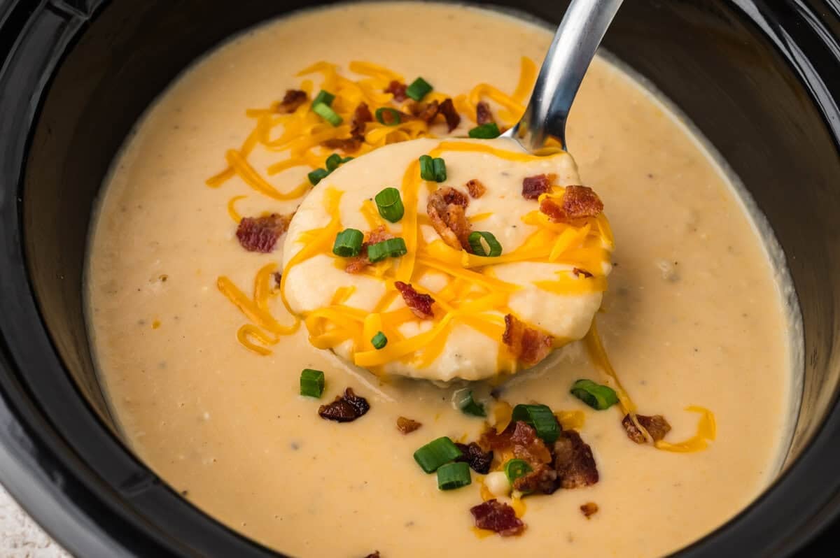 Crockpot Potato Soup with Hash Browns - Buns In My Oven