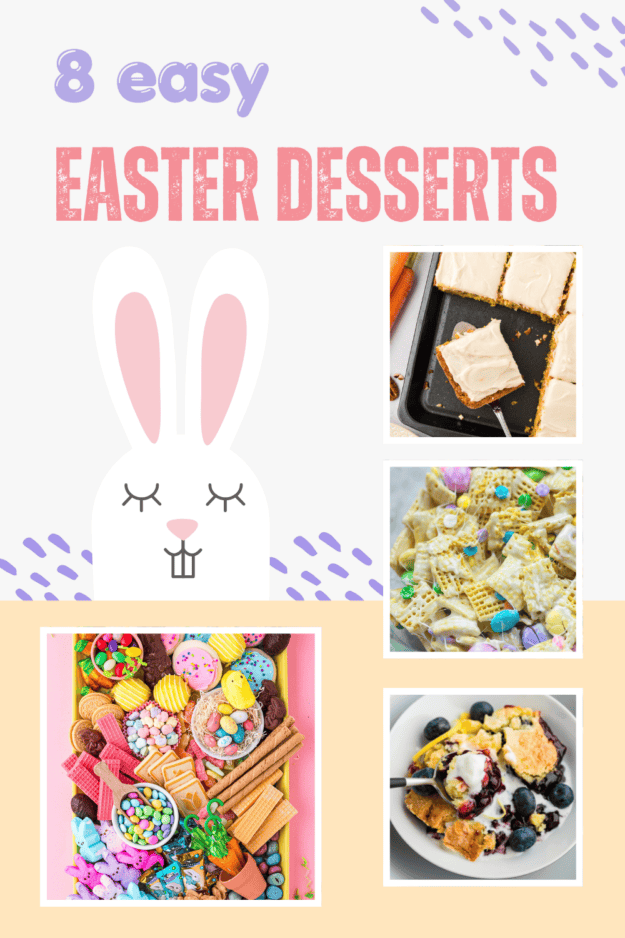 Collage of Easter dessert images.