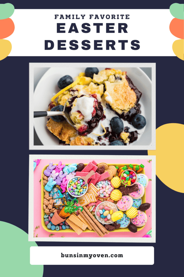 Collage of Easter dessert images.