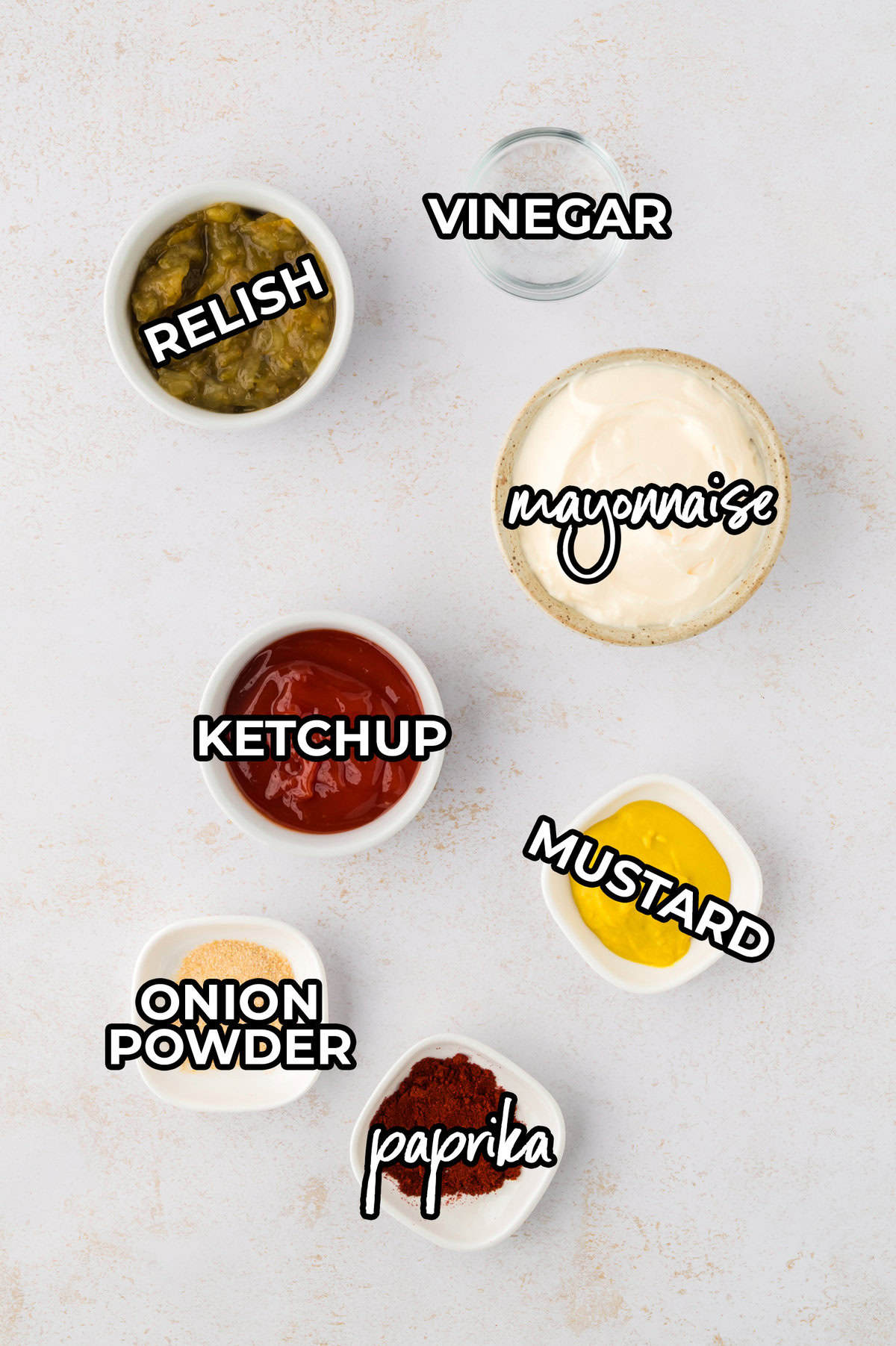 Homemade Big mac sauce ingredients.