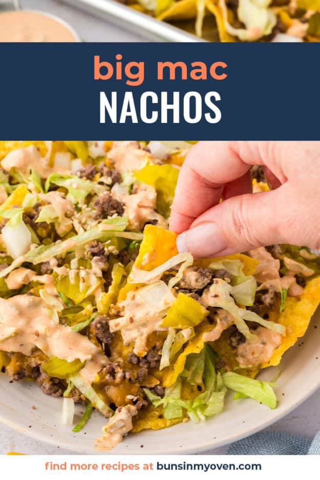 Hand grabbing a chip off plate.