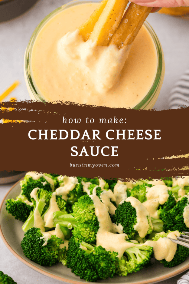Collage of images showing how to make cheese sauce.
