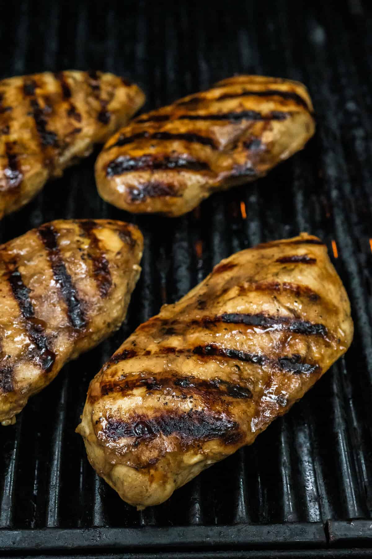 Chicken on grill.