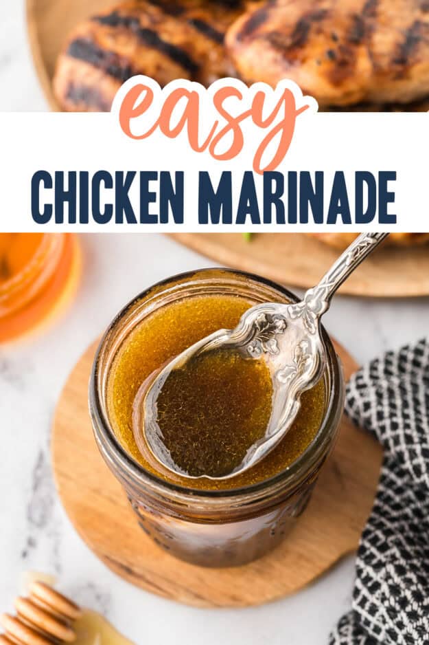 Easy chicken marinade in mason jar.