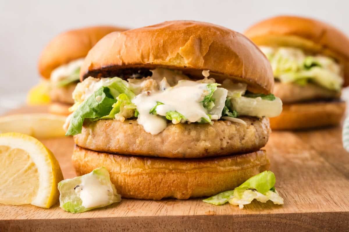 Chicken Caesar Burgers