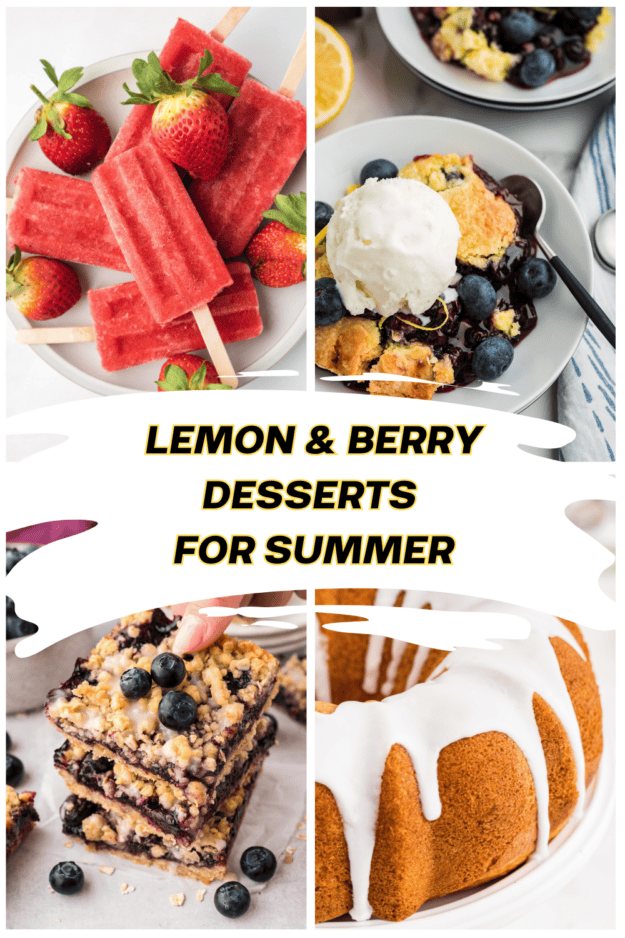 Four images featuring summer desserts.