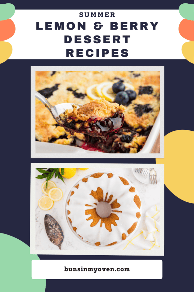 Collage of summer dessert recipes.