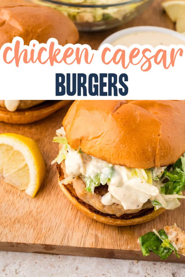 Chicken burgers onw ooden board.