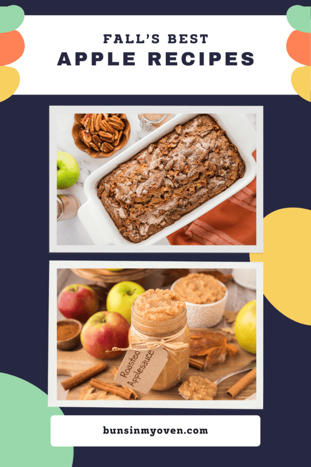 Apple recipe images in a collage.